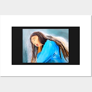 Girl With Long Hair in Sunlight Posters and Art